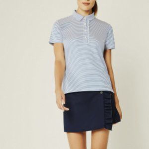 NWT TORY BURCH Striped Performance Ruffle Polo